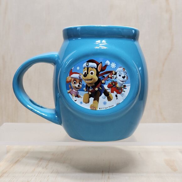 2019 Paw Patrol Holiday Hot Cocoa Coffee Mug Blue Cup Spin Master No Spoon - Picture 1 of 7